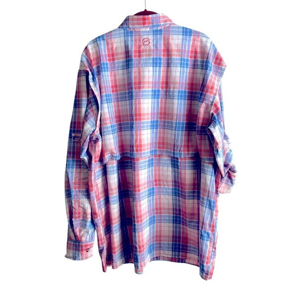 Magellan Outdoors Blue Plaid Relaxed Fit LS Fishing Shirt Size Large 2 0423 - Picture 3 of 4